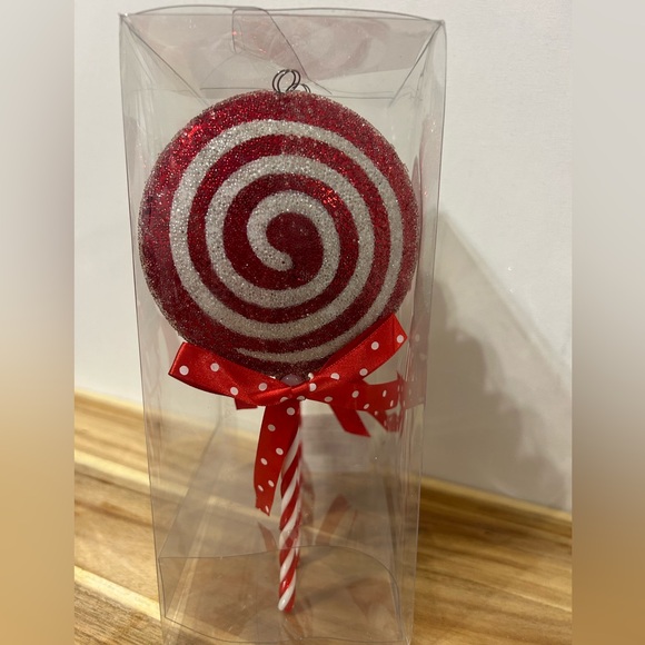 Set of 4 Candy Cane Swirl Lollipop Ornaments Christmas 8” NEW - Picture 2 of 4